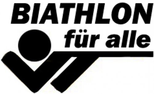 Biathlonmobil.com Event-Modul 1. mobile Biathlon-Anlage Schusskanal mit Biathlon-Klappscheiben Logo