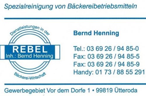 Rebel Reinigung und Sanierung von Bäckereibetriebsmittel, Inhaber Bernd Henning e.K. Logo